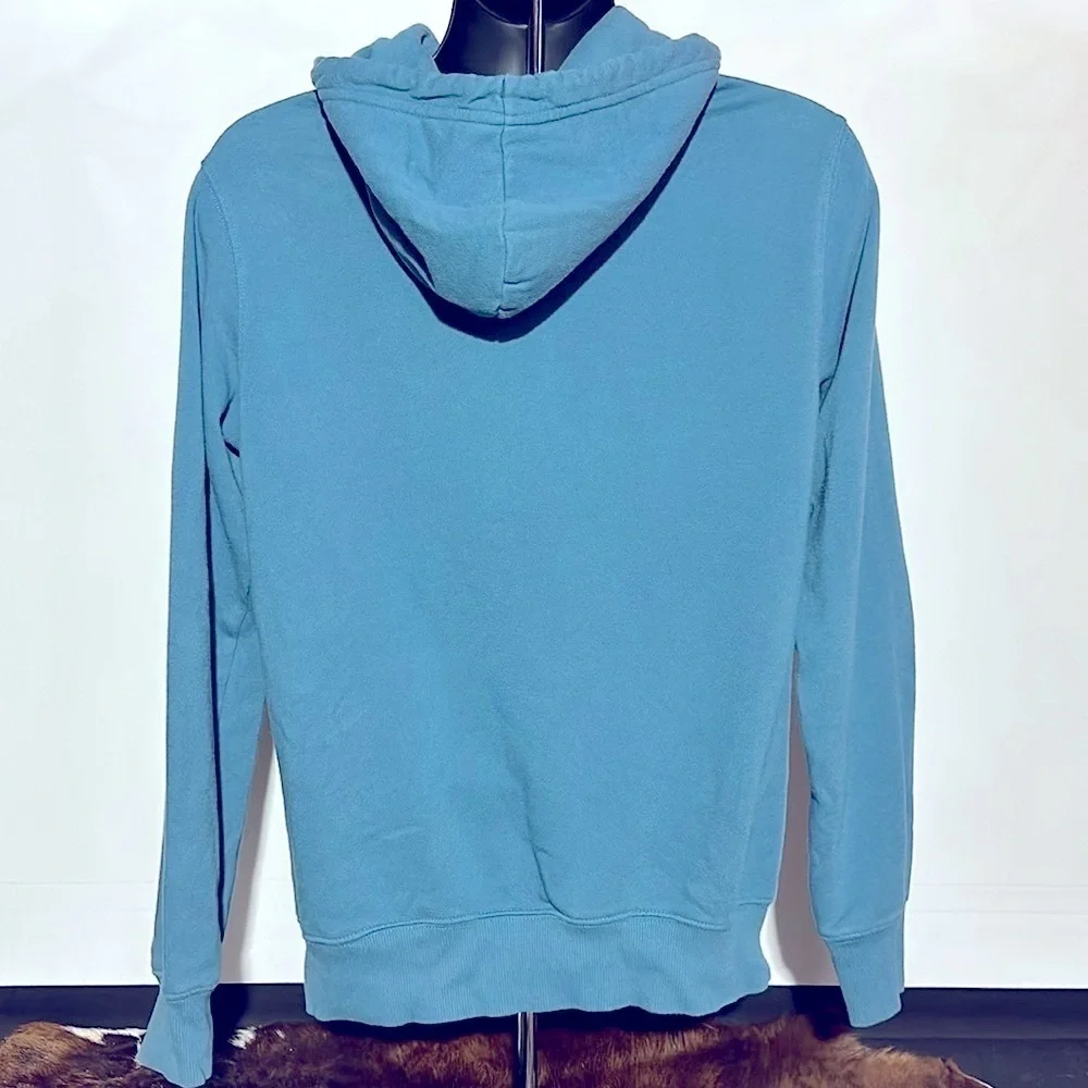 The North Face Men's Blue and Black Hoodie Size Small. Gently Worn.
